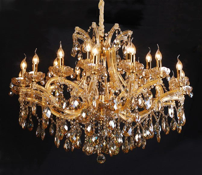 24 light traditional crystal Chandelier in congac color - Image 1