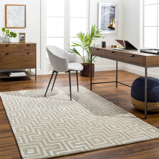 Surya Rugs Addison Collection Beige & Sage Pattern Area Rug ADD-2301 - Image 1