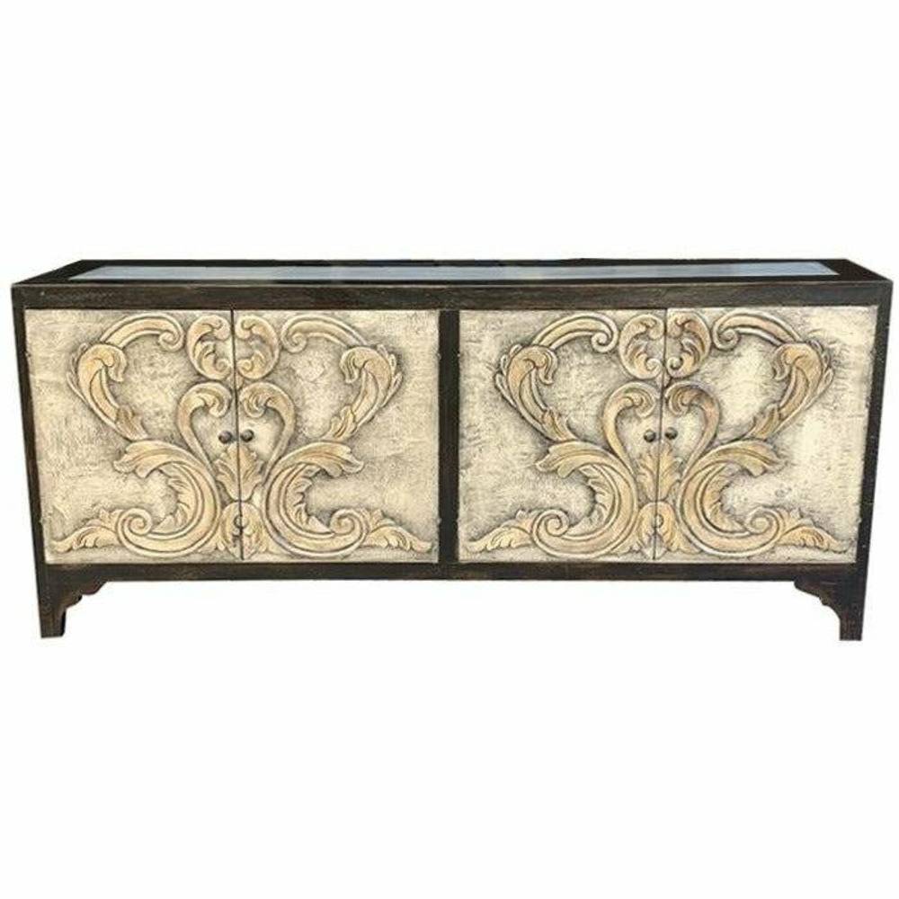 Casa Bonita Peruvian Hand-Painted Carved Wood Dolce Buffet - Image 1