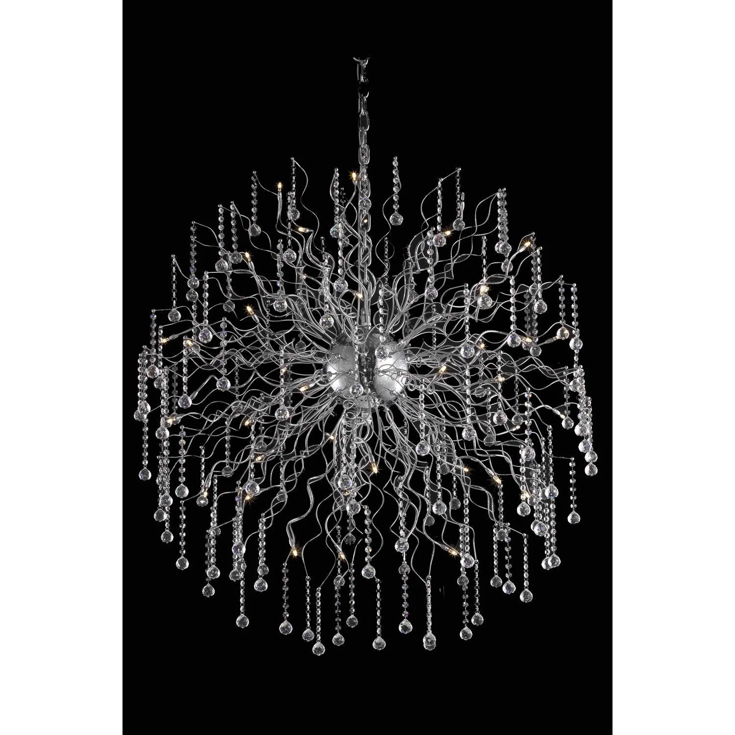 Majestic Elegant Cut Crystal Black 12 Light 31-in Chandelier - Image 1