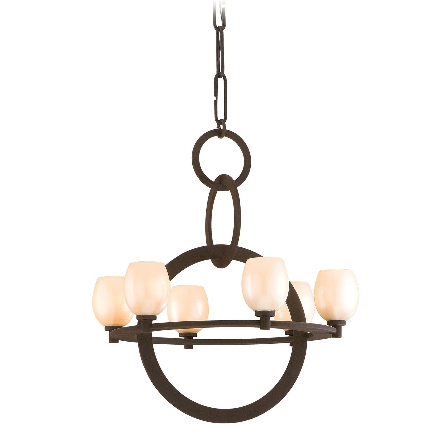 Cirque Brown Suede Six-Light Chandelier - Image 1