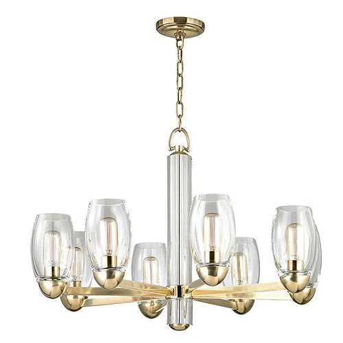 Eight-Light Chandelier with Clear Glass - Image 1