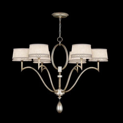 Allegretto Six-Light Chandelier in Platinized Silver Leaf Finish - Image 1