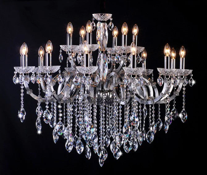 Polished chrome 18 Light traditional crystal Chandelier - Image 1