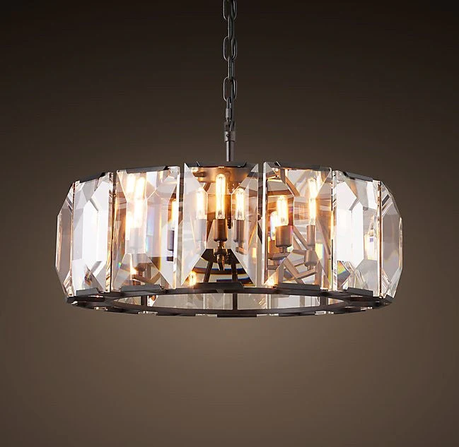 American-style 6 lights square crystal chandeliers - Image 1