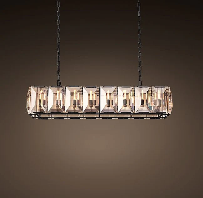 American-style rectangle 16 lights square crystal chandelier - Image 1