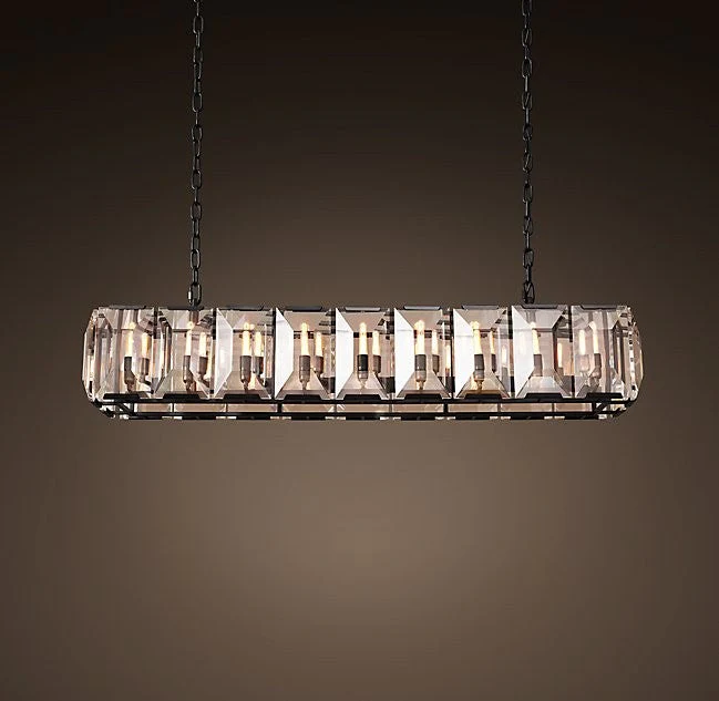 American-style rectangle 18 lights square crystal chandelier - Image 1