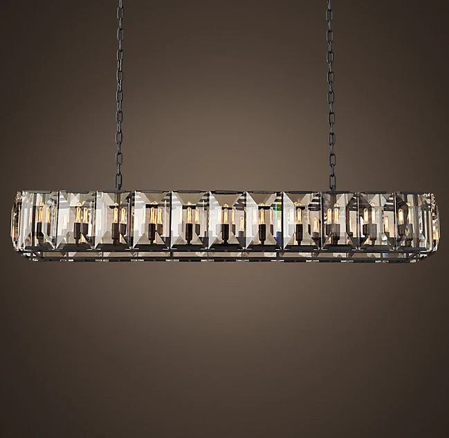 American-style rectangle 22 lights square crystal chandelier - Image 1