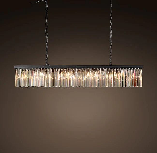 American single crystal rectangular 10 lights chandelier - Image 1