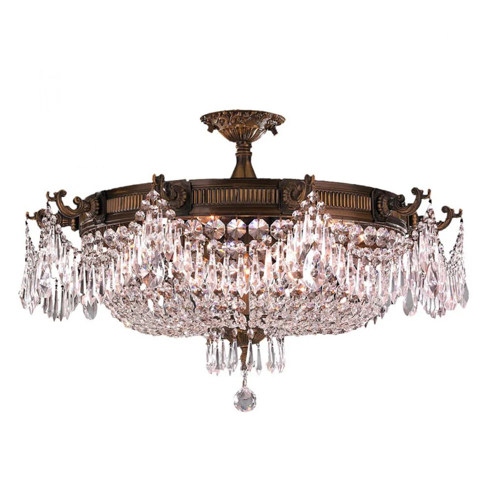 Corp Winchester French Gold Ten-Light Semi-Flush - Image 1