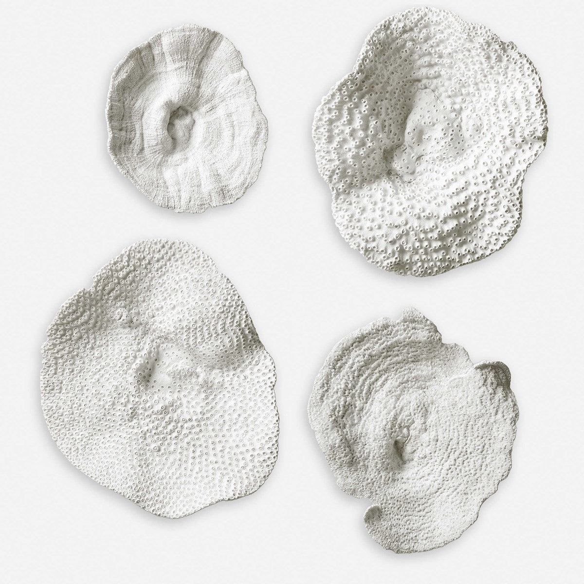Uttermost Sea Coral Antiqued White Set of 4 Wall Decor - Image 2