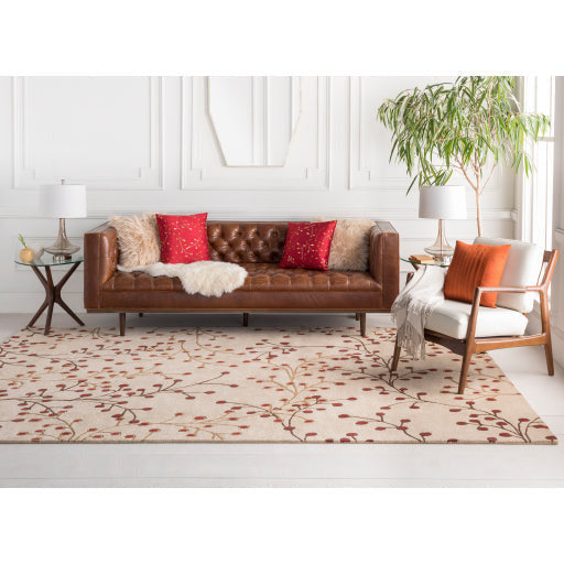 Surya Rugs Athena Collection Burgundy, Brown & Tan Area Rug ATH-5053 - Image 1