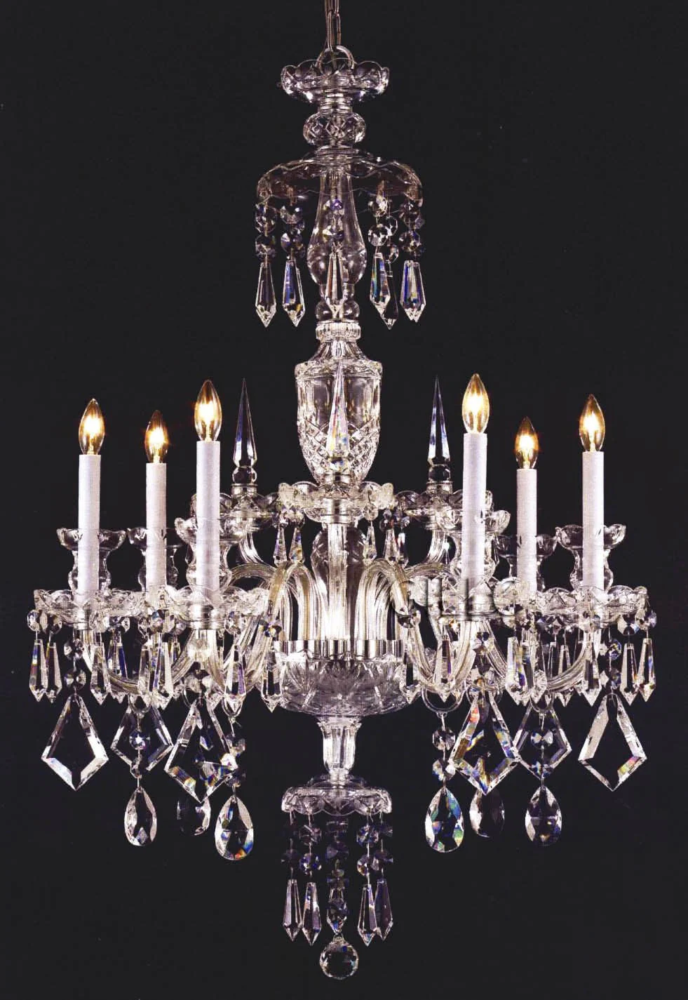 6 light Glass arm crystal chandelier - Image 1