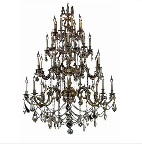 Bronze Thirty-Two Light Chandelier with Clear Royal Cut Crystals - Image 1