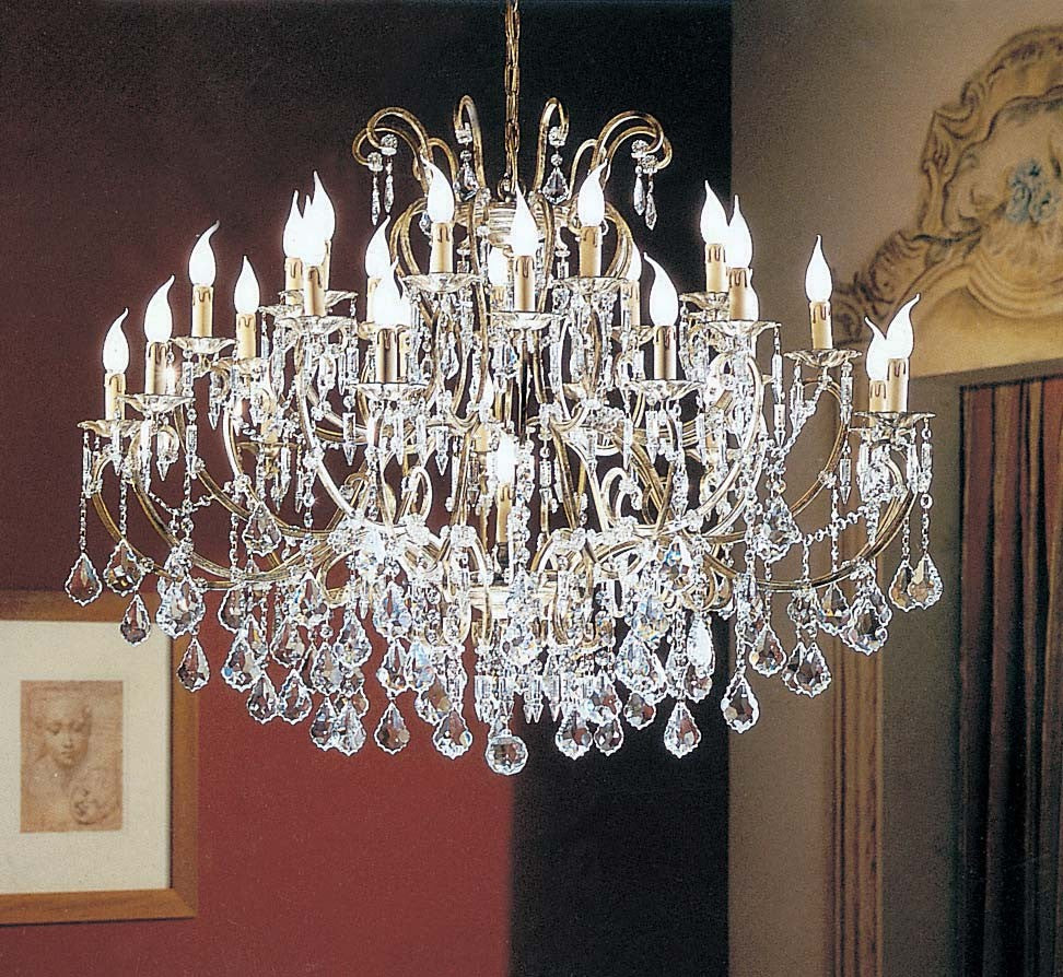 28 Light Versailles crystal Chandeliers dressed with crystal pendants - Image 1