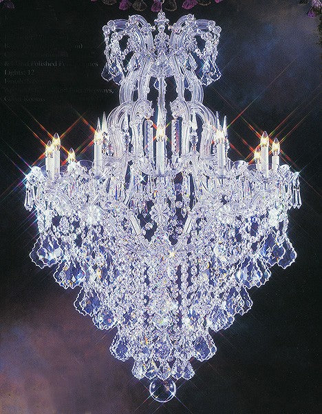 Polished chrome Maria Theresa chandelier dressed with beautiful Maple Leaf crystal - Image 1