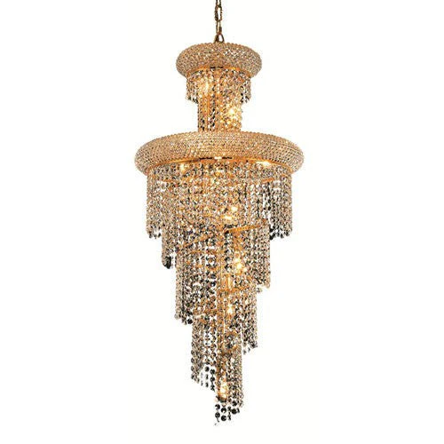 Gold Ten-Light 16-Inch Chandelier with Royal Cut Clear Crystal - Image 1