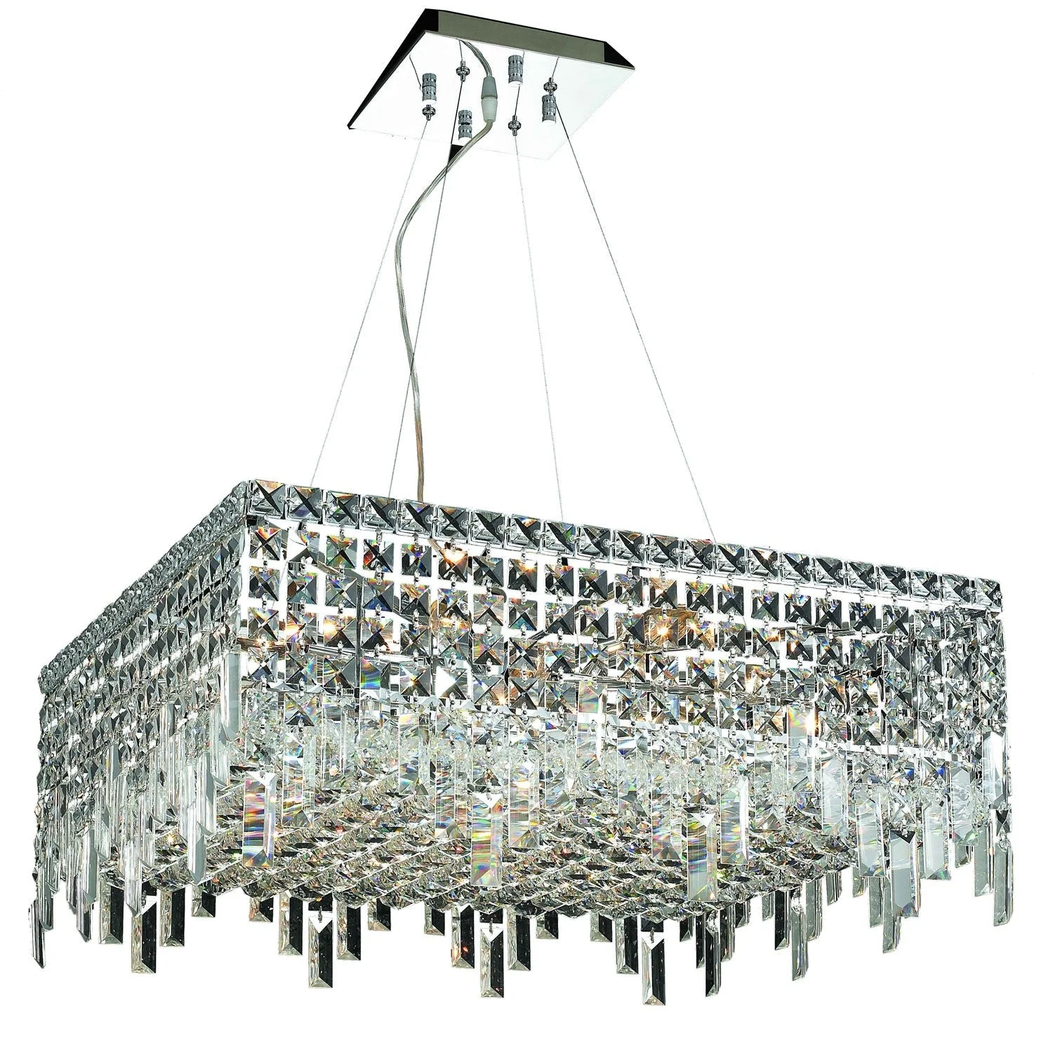 Maxim Chrome Twelve-Light 24-Inch Pendant with Royal Cut Clear Crystal - Image 1