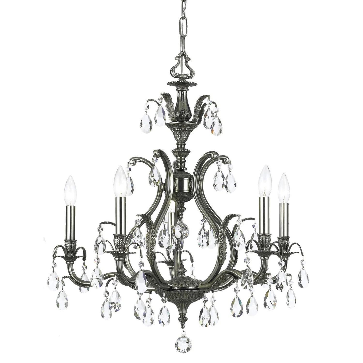 Five-Light Chandelier with Hand Polished Crystal - Image 1
