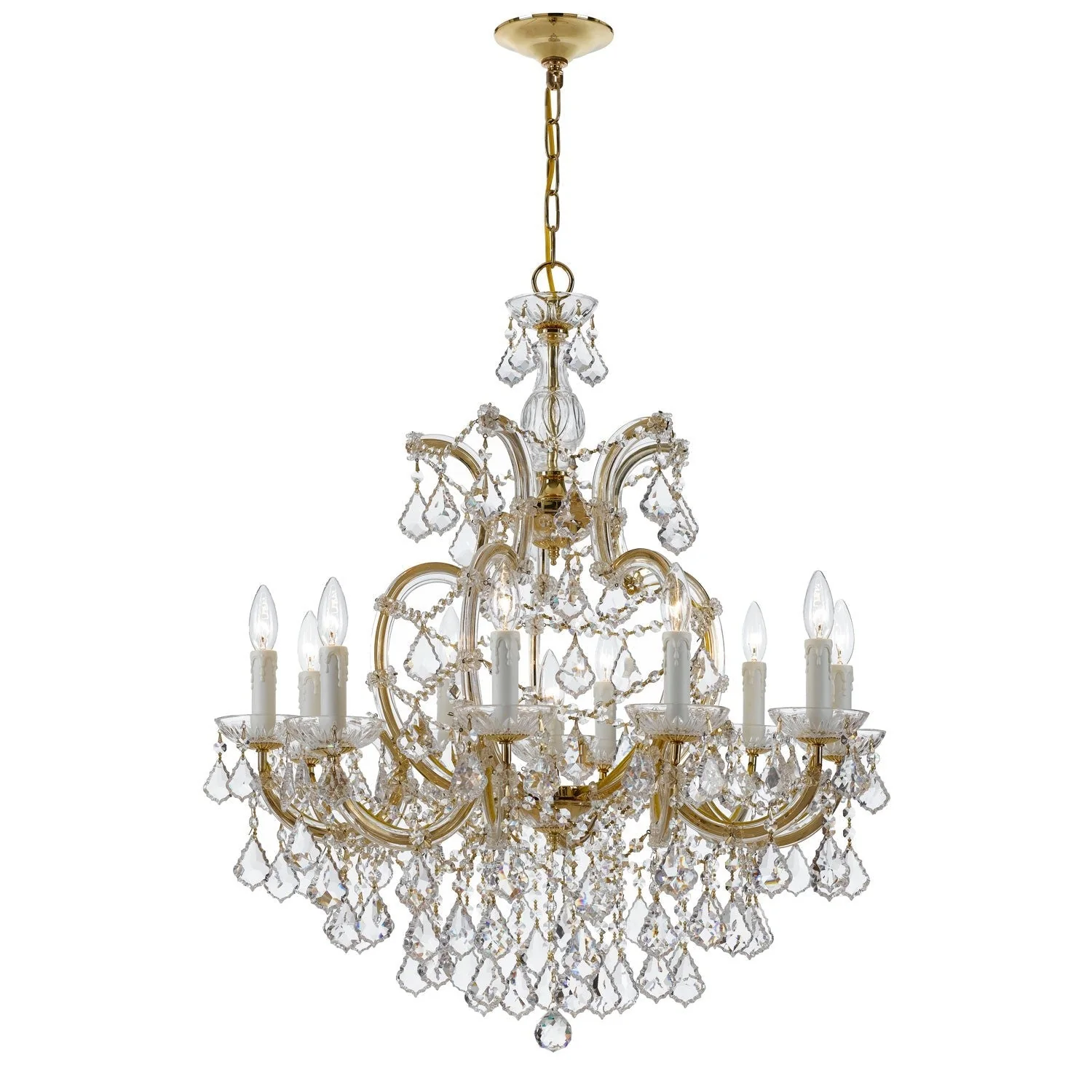 Gold 11-Light Swarovski Spectra Chandelier - Image 1