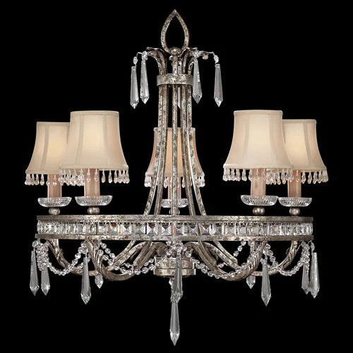 Winter Palace Five-Light Chandelier in Warm Antiqued Silver Finish - Image 1