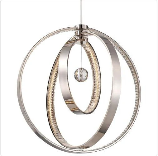 Polished Nickel LED-Light Chandelier - Image 1