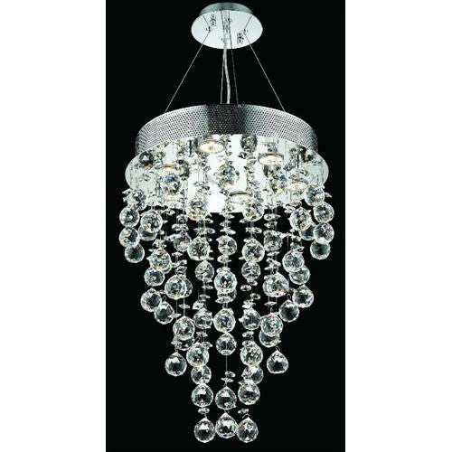 Galaxy Chrome Seven-Light 16-Inch Semi Flush Mount with Royal Cut Clear Crystal - Image 1