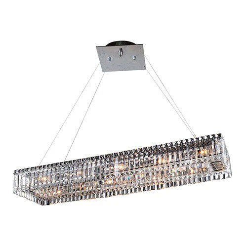 Chrome 12-Light Rectangular Island Pendant - Image 1