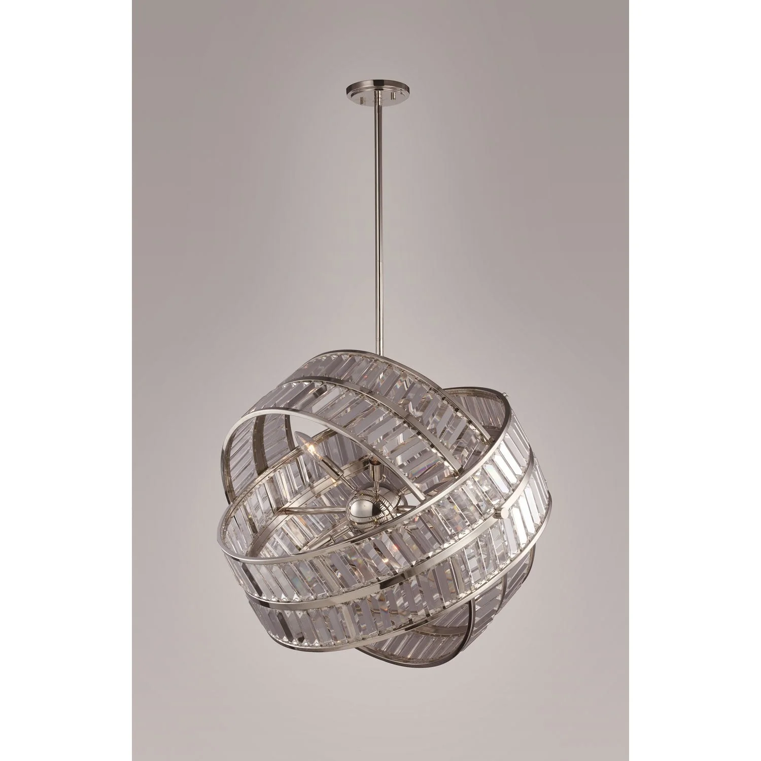 Una Polished Nickel 22.5-Inch Eight-Light Pendant - Image 1