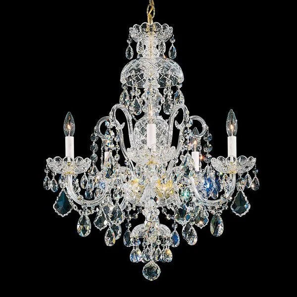 Polished chrome 5 Light traditional crystal Chandelier - Image 1