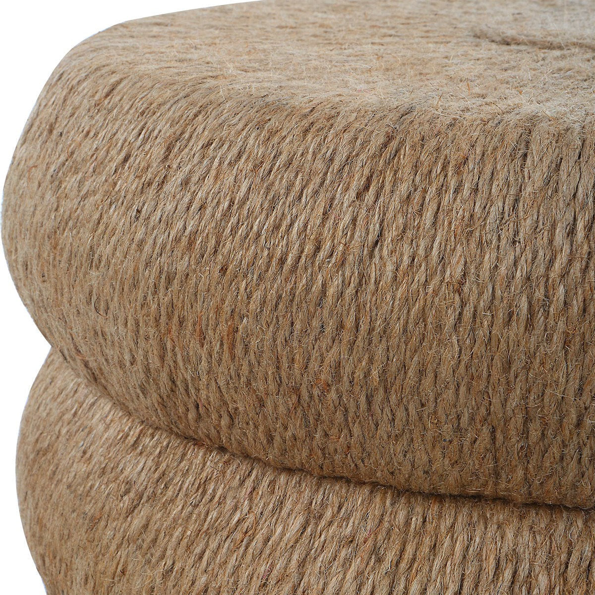 Uttermost Capitan Braided Rope Round Rustic Modern Side Table - Image 3