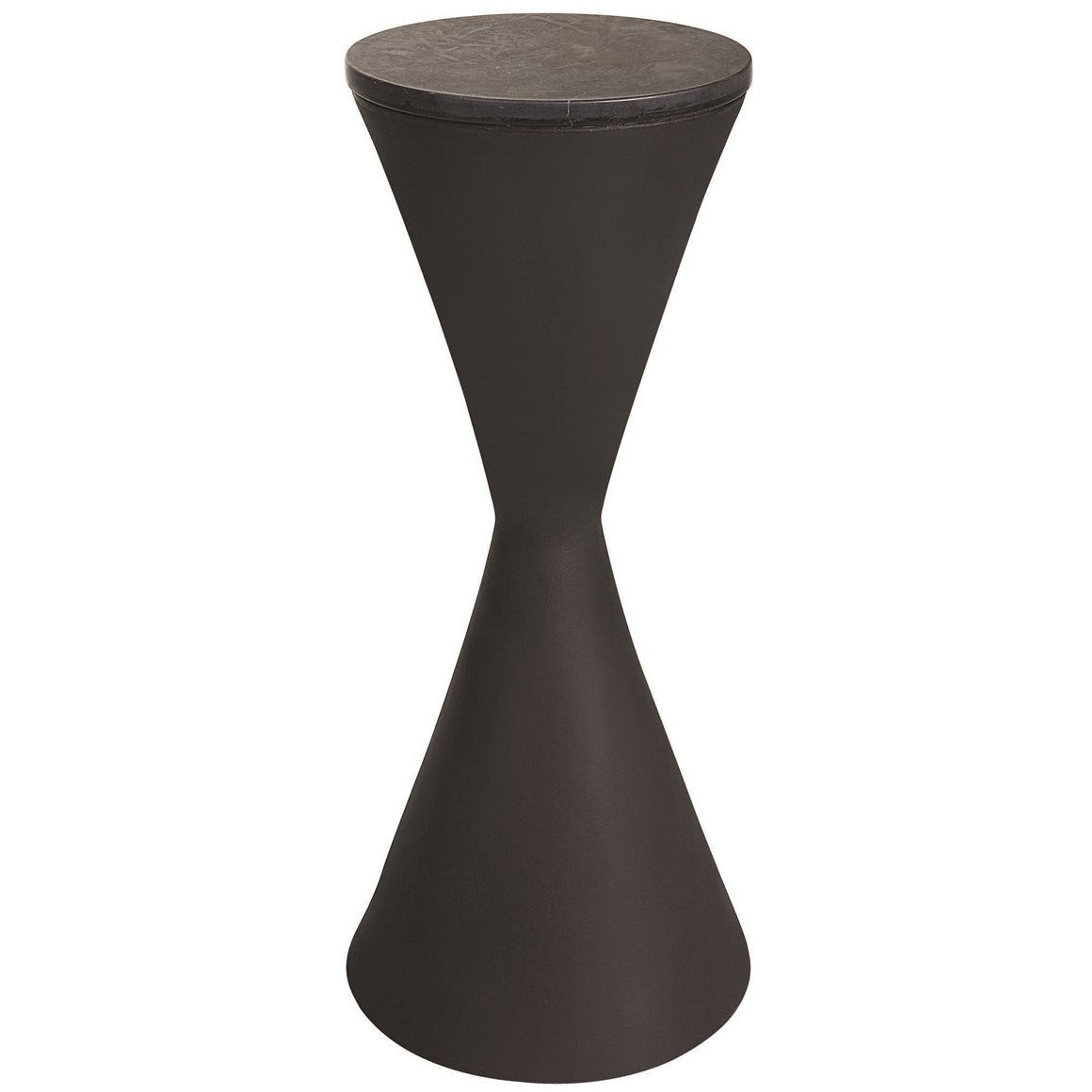Uttermost Time’s Up Black Marble Top Matte Black Hourglass Contemporary Drink Table - Image 2