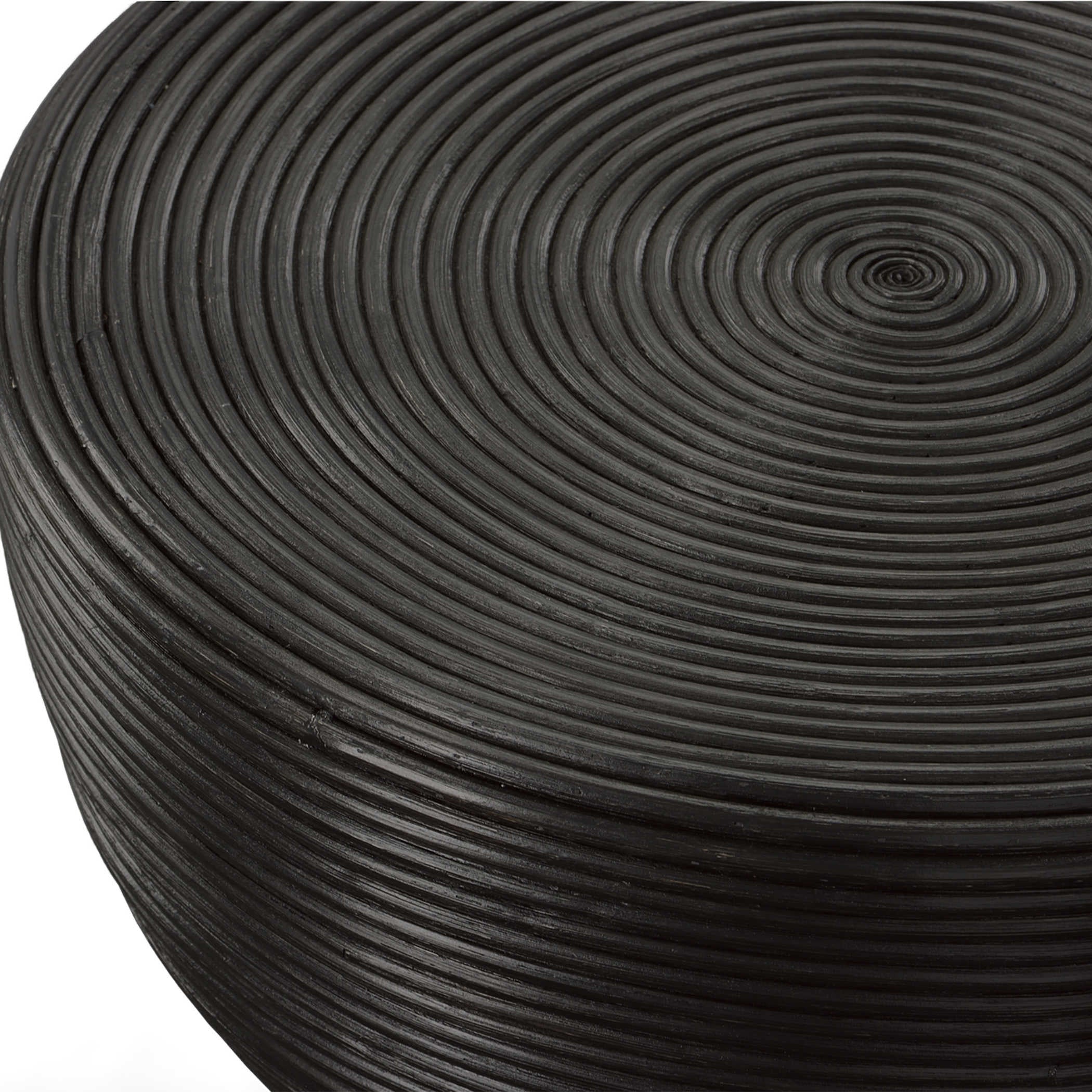 Uttermost Bongo Black Natural Rattan Round Side Table - Image 2