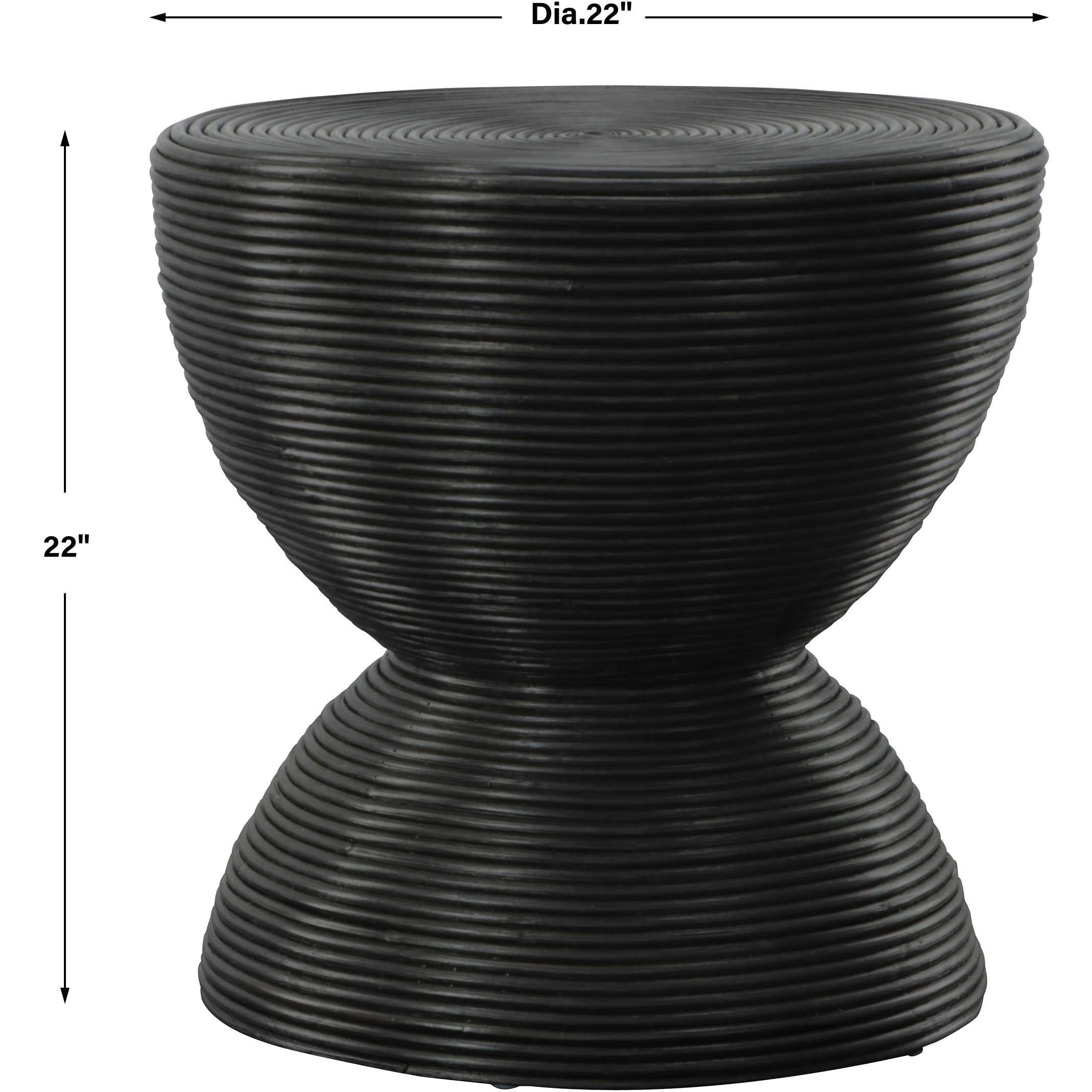 Uttermost Bongo Black Natural Rattan Round Side Table - Image 3