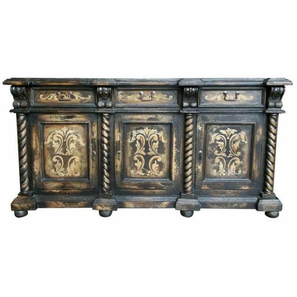Casa Bonita Peruvian Hand-Painted Carved Wood Cordoba Buffet - Image 1