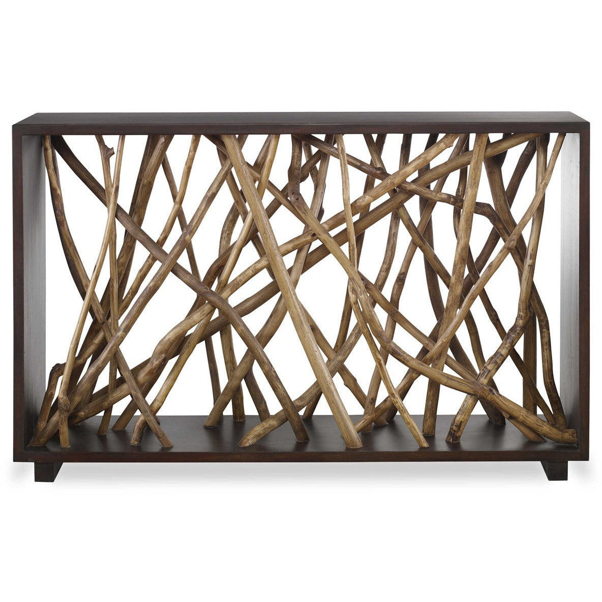 Uttermost Teak Maze Gathered Branches Rustic Modern Wood Console Table - Image 2