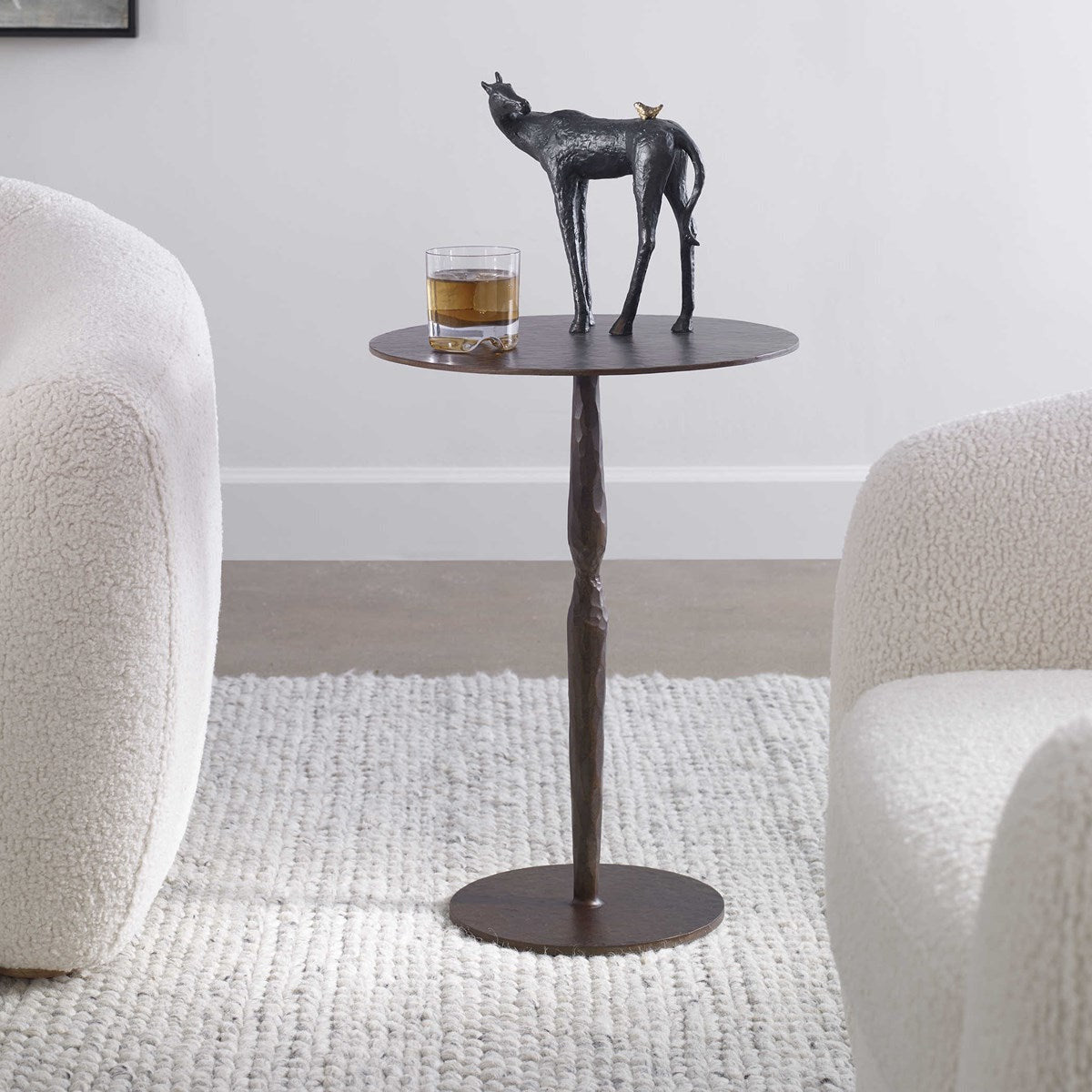 Uttermost Industria Copper Bronzed Finished Iron Accent Table - Image 3