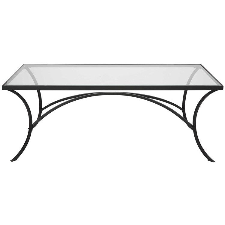 Uttermost Alayna Glass Top With Black Metal Base Coffee Table - Image 2