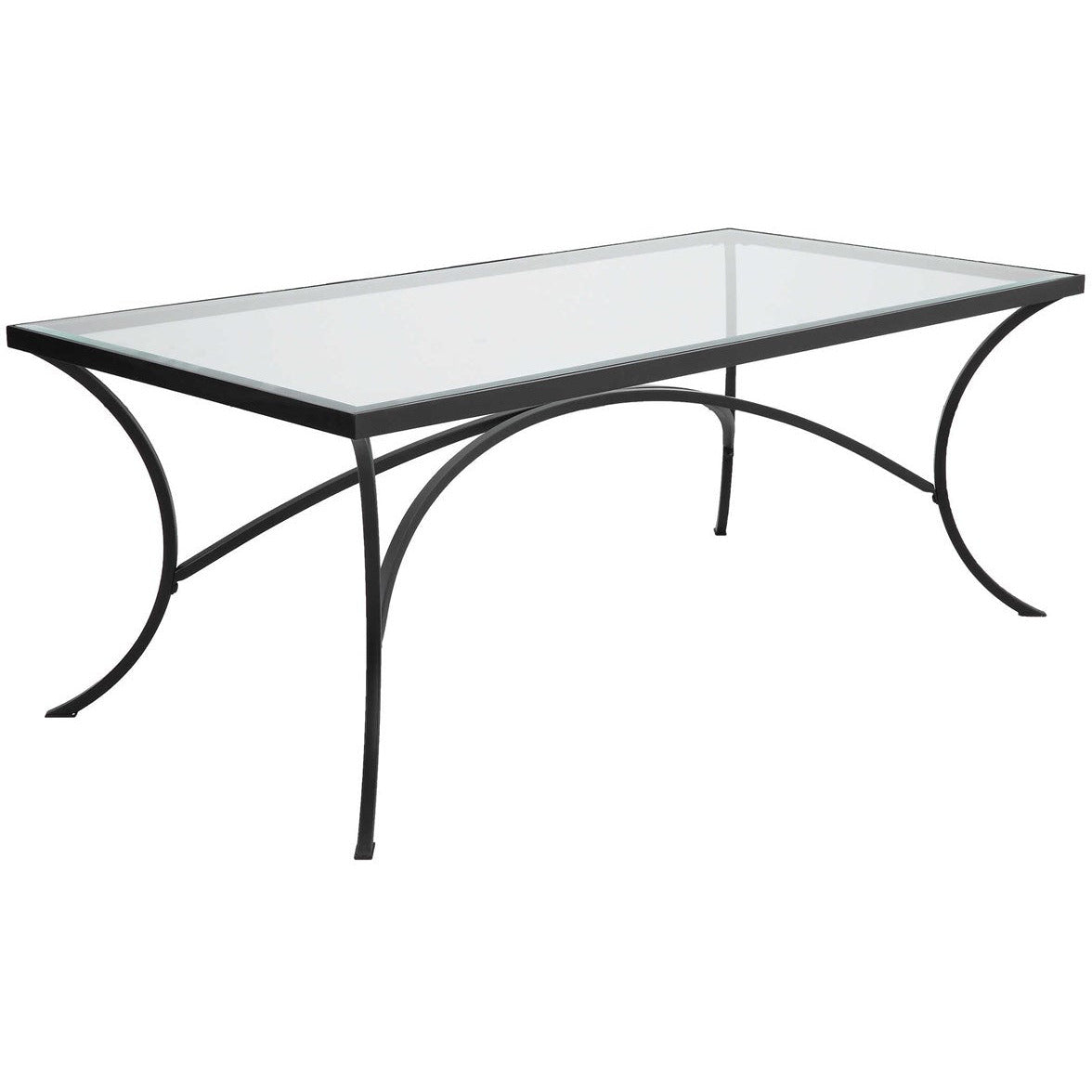 Uttermost Alayna Glass Top With Black Metal Base Coffee Table - Image 3