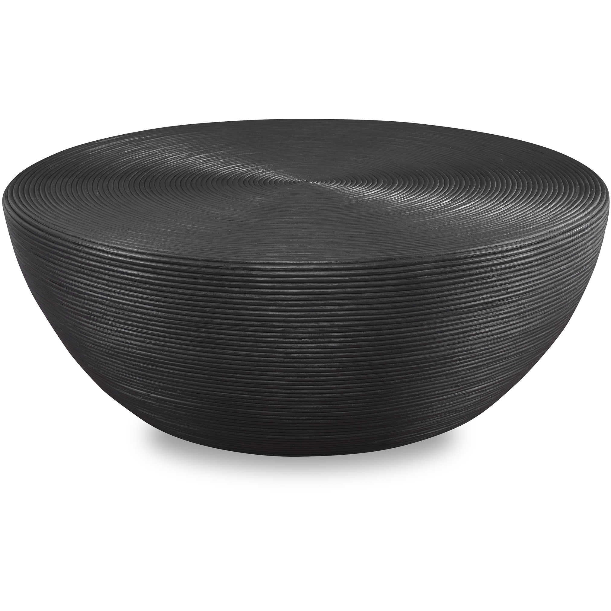 Uttermost Bongo Black Natural Rattan Round Coffee Table - Image 2