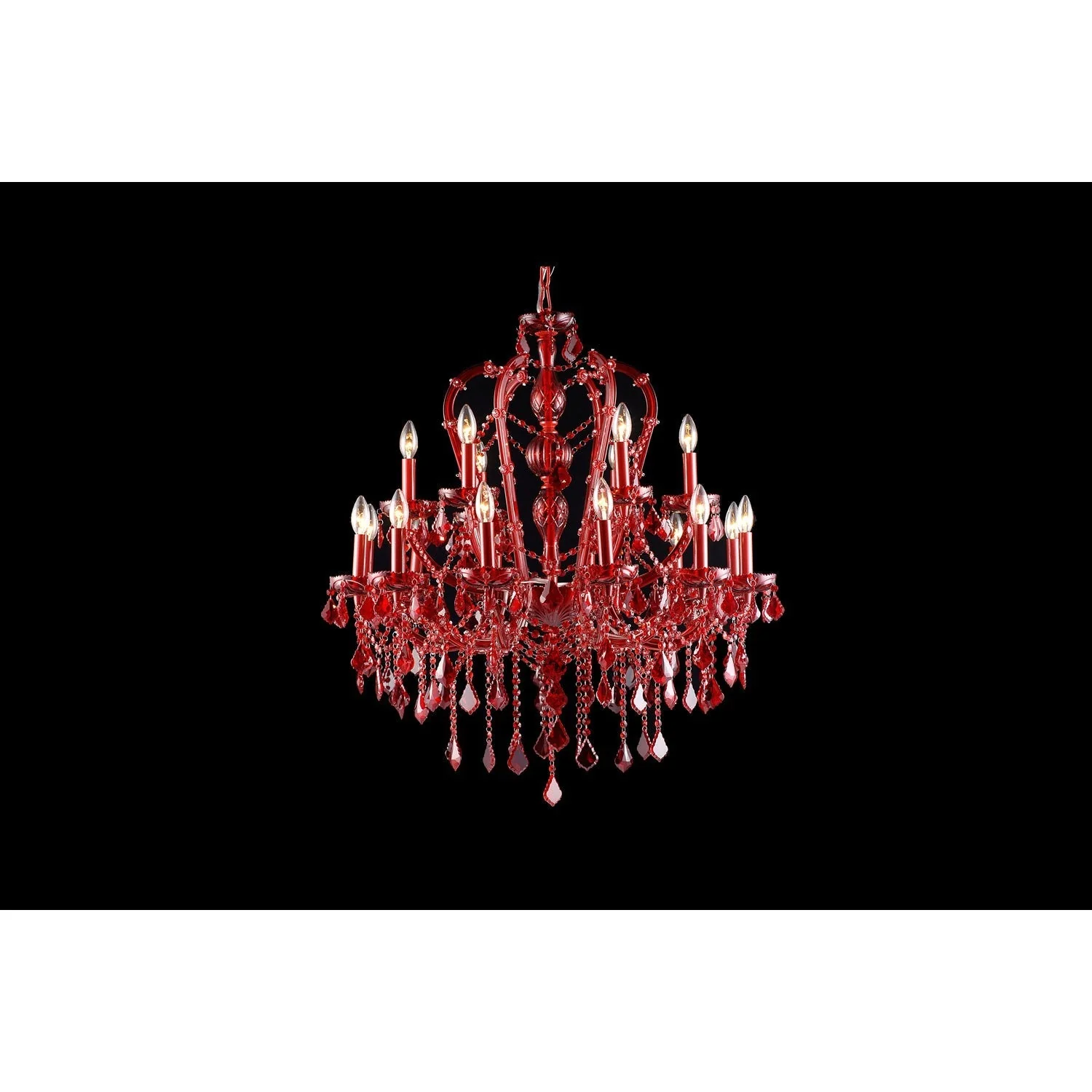 Red Crystal 18-Light Chandelier - Image 1
