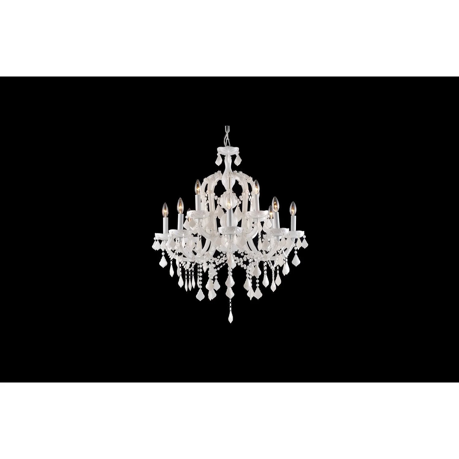 Casa Blanca Way White Crystal Twelve-Light Chandelier - Image 1