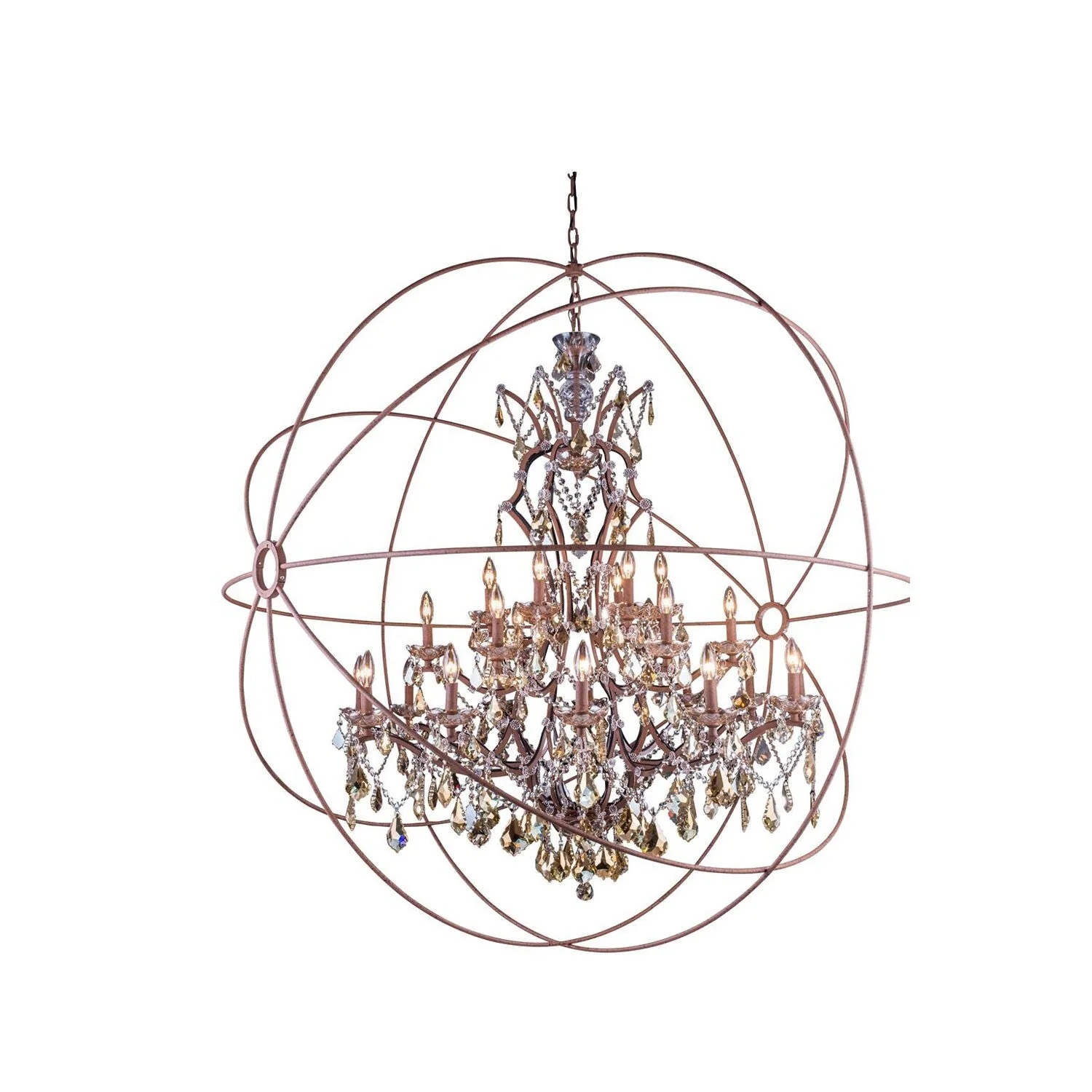 Geneva Rustic Intent Sixty-Inch Pendant with Golden Teak Crystals - Image 1