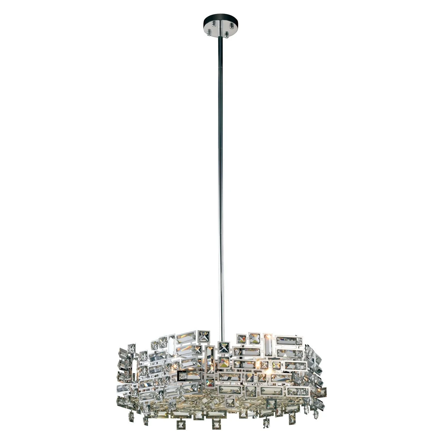 Picasso Chrome 24-Inch Six-Light Pendant with Clear Crystal - Image 1