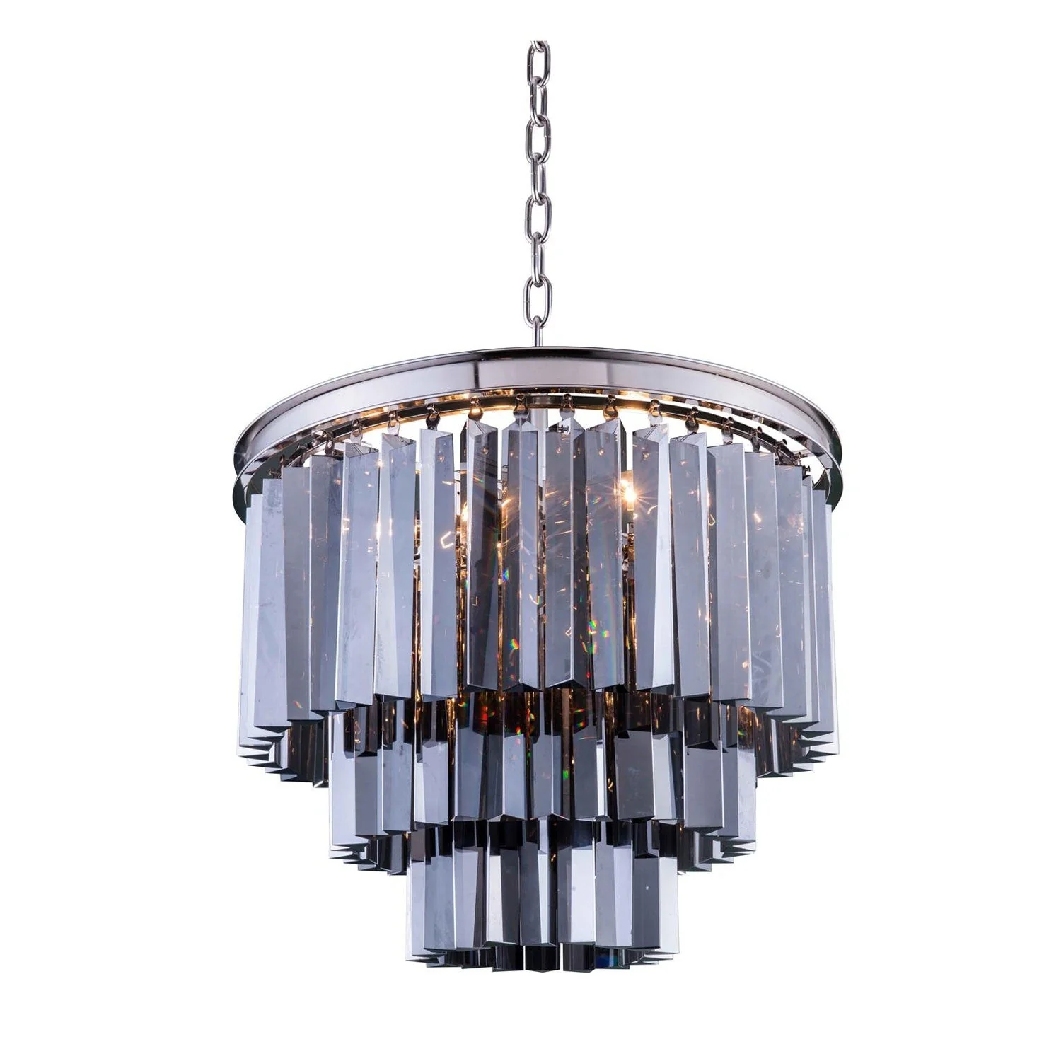 Sydney Polished Nickel Twenty-Inch Pendant with Royal Cut Silver Shade Crystals - Image 1