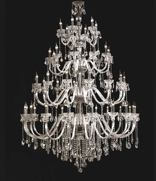 Polished chrome large traditional crystal Chandelier - Image 1
