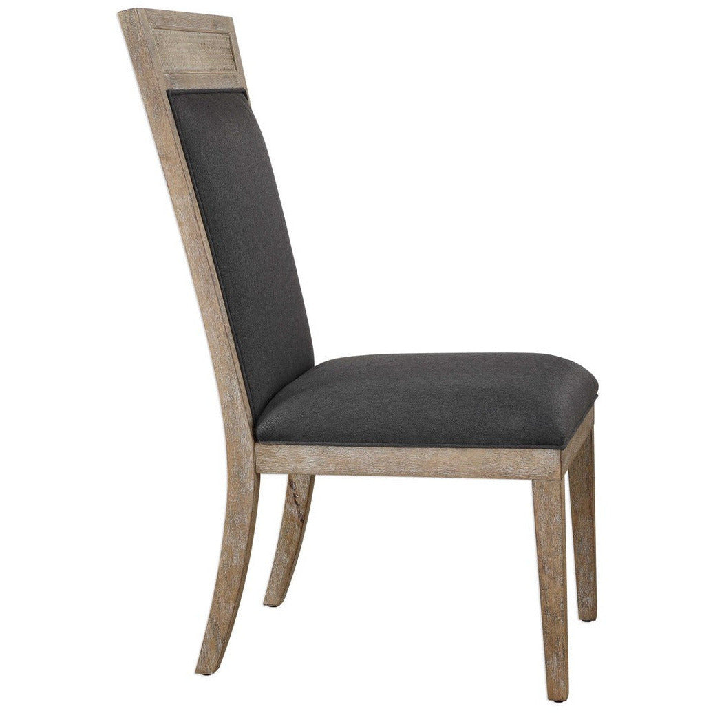 Uttermost Encore Dark Gray Fabric Wood Dining Chair - Image 3