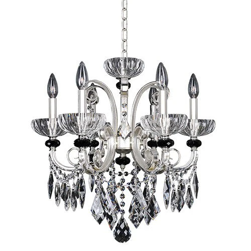 Six-Light 24-Inch Wide Chandelier with Firenze Clear Crystal - Image 1