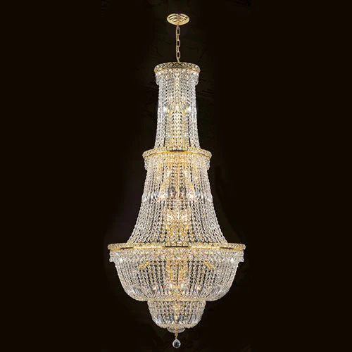 Corp Empire 34-Light Gold Finish with Clear-Crystals Chandelier - Image 1