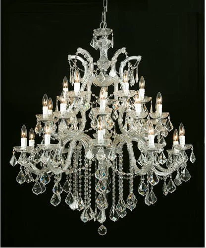 Gold Twenty-Six-Light Chandelier with Swarovski Elements Crystal - Image 1